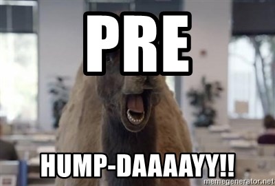 pre hump-daaaayy!! - Geico Camel Hump Day | Meme Generator